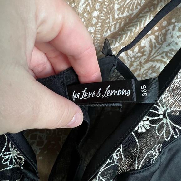 For Love and Lemons Daisy Lashes Bustier Bra with in Black - Picture 6 of 7